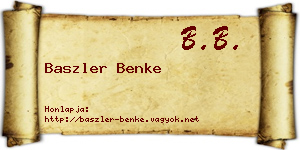 Baszler Benke névjegykártya